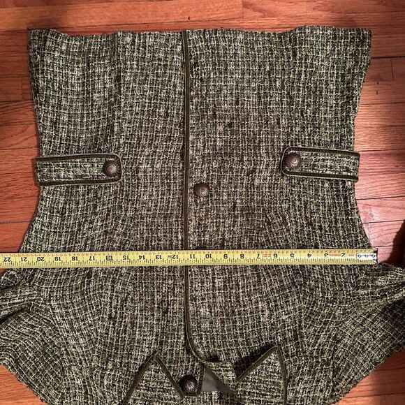 Travel comfort TravelSmith beautiful green tweed velvet trim sz 14 lined EUC - Picture 11 of 16